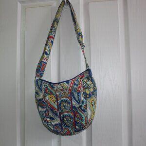 Vera Bradley quited crossbody purse is in the Marina Paisley yellow blue red